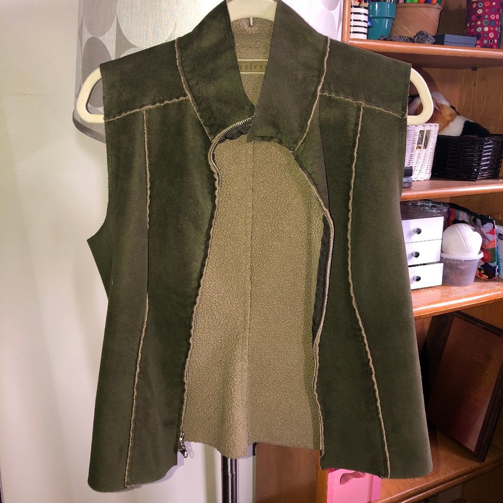 Green velvet vest
